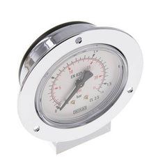 0..1.6 Bar (0..23 psi) Panel Mount Pressure Gauge Steel/Brass 63 mm Class 2.5 (Front Panel)