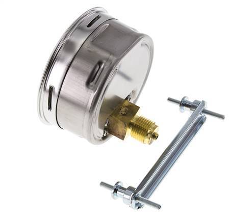 0..250 Bar (0..3626 psi) Panel Mount Pressure Gauge Steel/Brass 100 mm Class 1.0 (Bracket)