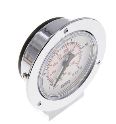 0..250 Bar (0..3626 psi) Panel Mount Pressure Gauge Steel/Brass 63 mm Class 2.5 (Front Panel)
