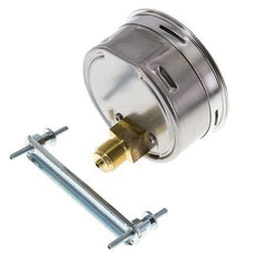 0..25 Bar (0..363 psi) Panel Mount Pressure Gauge Steel/Brass 100 mm Class 1.0 (Bracket)