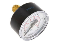0..25 Bar (0..363 psi) Pressure Gauge Rear Plastic/Brass 50 mm Class 2.5