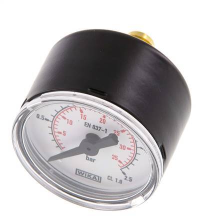 0..2.5 Bar (0..36 psi) Druck Manometer hinten Stahl / Messing 40 mm Klasse 1.6