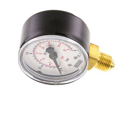 0..2.5 Bar (0..36 psi) Druck Manometer unter Stahl / Messing 50 mm Klasse 1.6