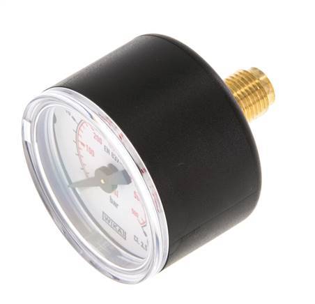 0..40 Bar (0..580 psi) Pressure Gauge Rear Plastic/Brass 40 mm Class 2.5