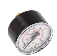 0..40 Bar (0..580 psi) Druck Manometer hinten Stahl / Messing 50 mm Klasse 1.6