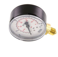 0..40 Bar (0..580 psi) Druck Manometer unter Stahl / Messing 63 mm Klasse 1.6