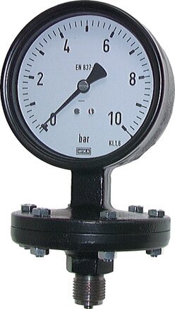 0..4 Bar Diaphragm Pressure Gauge Below Iron 100 mm Class 1.6