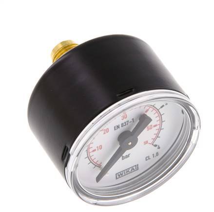 0..4 Bar (0..58 psi) Druck Manometer hinten Stahl / Messing 40 mm Klasse 1.6