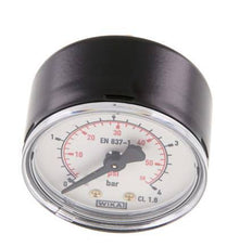 0..4 Bar (0..58 psi) Druck Manometer hinten Stahl / Messing 50 mm Klasse 1.6
