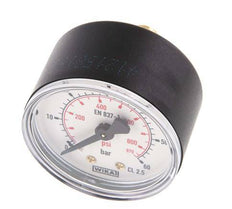 0..60 Bar (0..870 psi) Druck Manometer hinten Kunststoff / Messing 50 mm Klasse 2.5