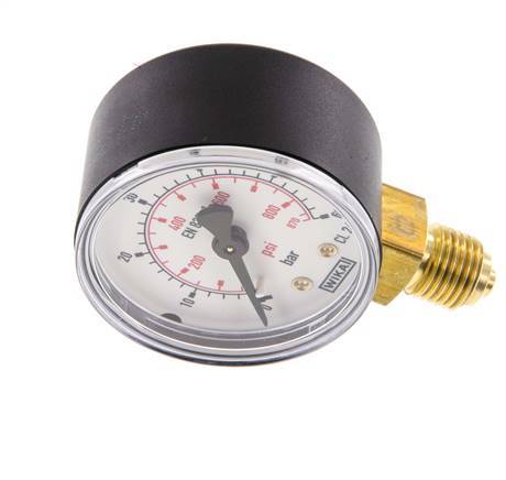 0..60 Bar (0..870 psi) Druck Manometer unter Kunststoff / Messing 50 mm Klasse 2.5