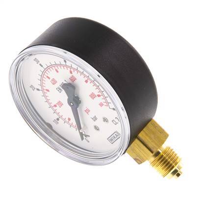 0..60 Bar (0..870 psi) Druck Manometer unter Kunststoff / Messing 63 mm Klasse 2.5