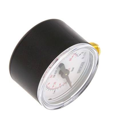 0..6 Bar (0..87 psi) Pressure Gauge Below Plastic/Brass 40 mm Class 2.5