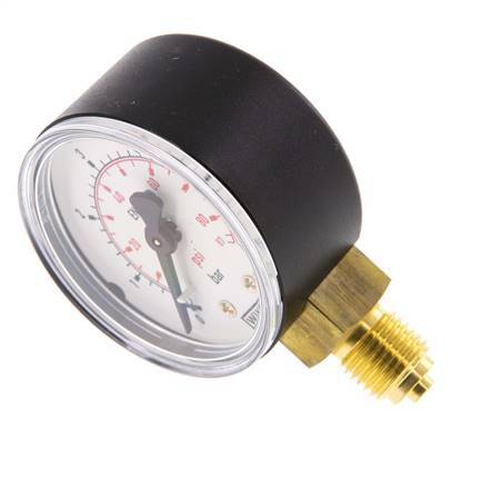 0..6 Bar (0..87 psi) Pressure Gauge Below Plastic/Brass 50 mm Class 2.5