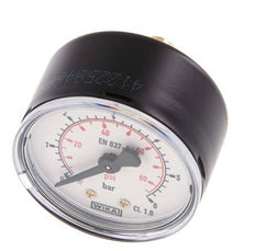 0..6 Bar (0..87 psi) Druck Manometer hinten Stahl / Messing 50 mm Klasse 1.6