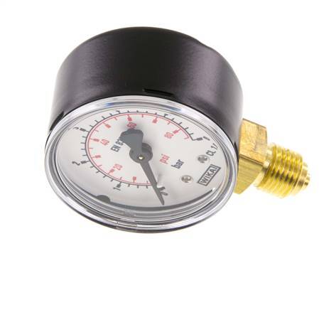 0..6 Bar (0..87 psi) Druck Manometer unter Stahl / Messing 50 mm Klasse 1.6