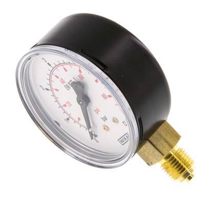 0..6 Bar (0..87 psi) Druck Manometer unter Stahl / Messing 63 mm Klasse 1.6