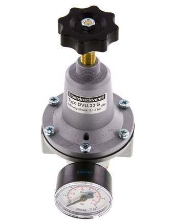 Pneumatisches Druckentlastungsventil G1/2 Luft 0.1-3bar (1-44psi)