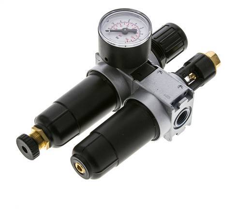 FRL 2-Part G1/4'' 700 l/min 0.2-6.0bar/3-87psi Semi-Auto 40 mm Pressure Gauge Metal Multifix 0