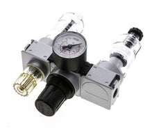 FRL 3-Teilig G1/4'' 750l/min 0.2-6.0bar/3-87psi Semi-Auto 40 mm Manometer Polycarbonat Multifix 0