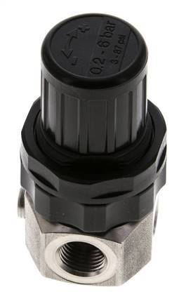 Druckregler G1/4'' 320l/min 0.5-6.0bar/7-87psi Edelstahl Gase Flüssigkeiten