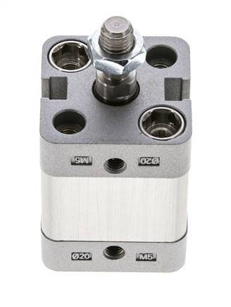 ISO 21287 Doppeltwirkender Kompaktzylinder 20-10mm - Magnetisch - Stange mit Außengewinde