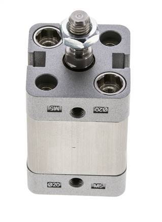 ISO 21287 Compact Double Acting Cylinder 20-15mm - Magnetic - Male Rod