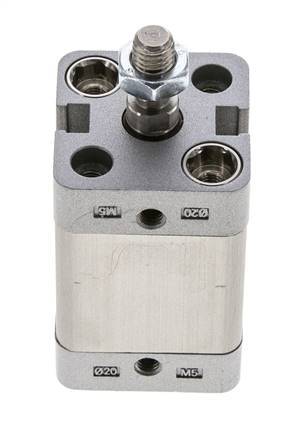 ISO 21287 Doppeltwirkender Kompaktzylinder 20-20mm - Magnetisch - Stange mit Außengewinde