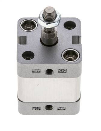 ISO 21287 Doppeltwirkender Kompaktzylinder 25-10mm - Magnetisch - Stange mit Außengewinde