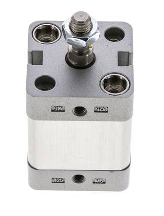 ISO 21287 Doppeltwirkender Kompaktzylinder 25-15mm - Magnetisch - Außengewinde