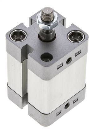 ISO 21287 Compact Double Acting Cylinder 25-20mm - Magnetic - Male Rod