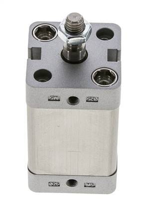 ISO 21287 Doppeltwirkender Kompaktzylinder 25-30mm - Magnetisch - Stange mit Außengewinde