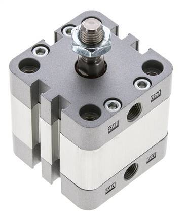ISO 21287 Doppeltwirkender Kompaktzylinder 40-10mm - Magnetisch - Stange mit Außengewinde