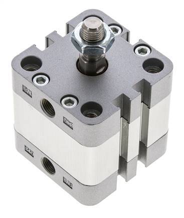 ISO 21287 Doppeltwirkender Kompaktzylinder 40-10mm - Magnetisch - Stange mit Außengewinde
