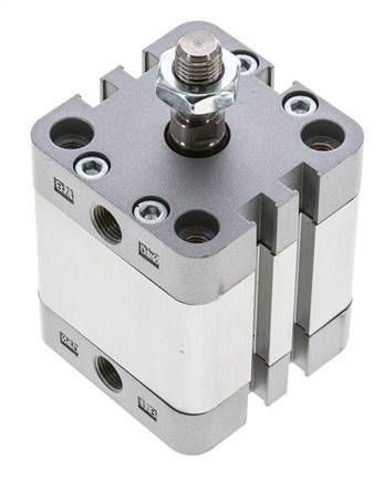 ISO 21287 Doppeltwirkender Kompaktzylinder 40-20mm - Magnetisch - Stange mit Außengewinde