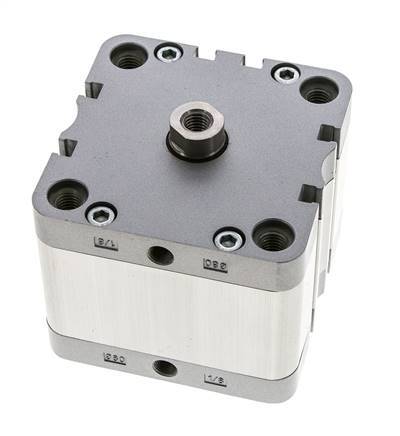 ISO 21287 Compact Double Acting Cylinder 80-25mm - Magnetic