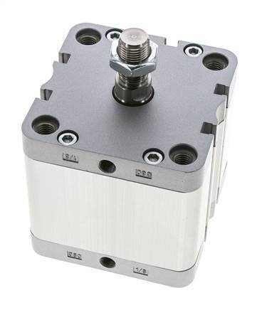 ISO 21287 Doppeltwirkender Kompaktzylinder 80-40mm - Magnetisch - Stange mit Außengewinde