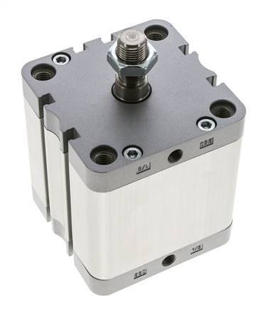 ISO 21287 Kompakter doppeltwirkender Zylinder 80-50mm - Magnetisch - Stange mit Außengewinde