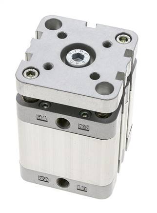 ISO 21287 Kompakter doppeltwirkender Zylinder 50-30mm - magnetisch - nicht drehend