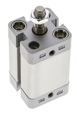 ISO 21287 Kompakter einfachwirkender Zylinder 20-25mm - Magnetisch - Stange mit Außengewinde