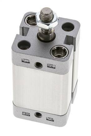 ISO 21287 Kompakter einfachwirkender Zylinder 20-25mm - Magnetisch - Stange mit Außengewinde