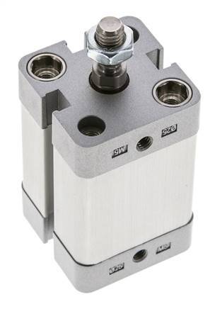 ISO 21287 Kompakter einfachwirkender Zylinder 25-25mm - Magnetisch - Stange mit Außengewinde