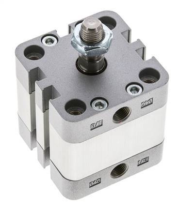 ISO 21287 Einfachwirkender Kompaktzylinder 40-10mm - Magnetisch - Stangengriff