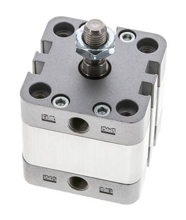 ISO 21287 Einfachwirkender Kompaktzylinder 40-10mm - Magnetisch - Stangengriff