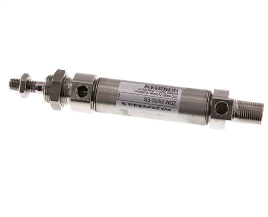 ISO 6432 Runder doppeltwirkender Zylinder 25-50mm - magnetisch - Edelstahl