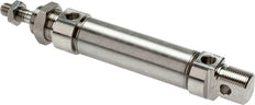 ISO 6432 Runder doppeltwirkender Zylinder 20-100mm - magnetisch - Edelstahl - Außengewinde - Doppelstange