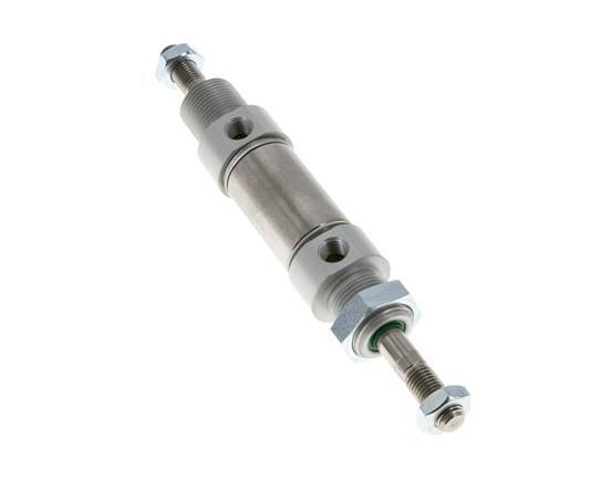 ISO 6432 Runder doppeltwirkender Zylinder 25-10mm - Magnetisch - Außengewinde - Doppelstange