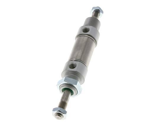 ISO 6432 Runder doppeltwirkender Zylinder 25-10mm - Magnetisch - Außengewinde - Doppelstange