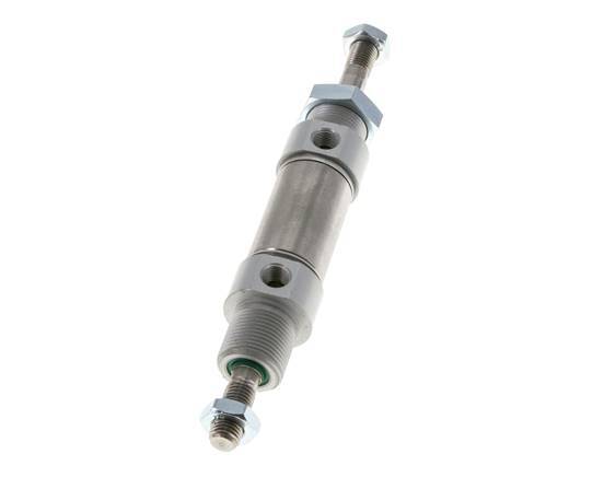 ISO 6432 Runder doppeltwirkender Zylinder 25-10mm - Magnetisch - Außengewinde - Doppelstange