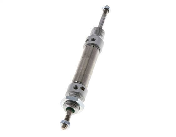 ISO 6432 Runder doppeltwirkender Zylinder 16-25mm - magnetisch - dämpfend - Außengewinde - Doppelstange